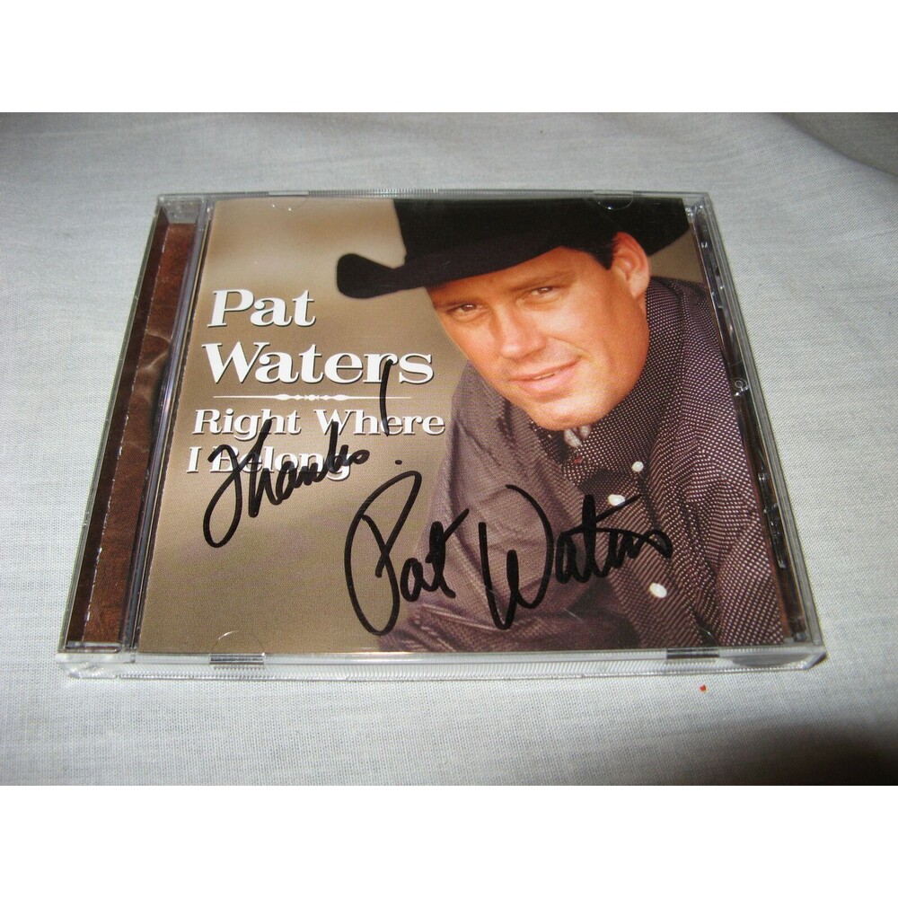 Pat Waters Right Where I Belong CD AUTOGRAPHED Signed By Artist